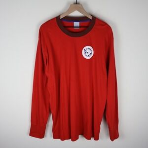 Vintage Nike NY Americans Soccer Club Long Sleeve Shirt Red 2XL 23.5x31.5